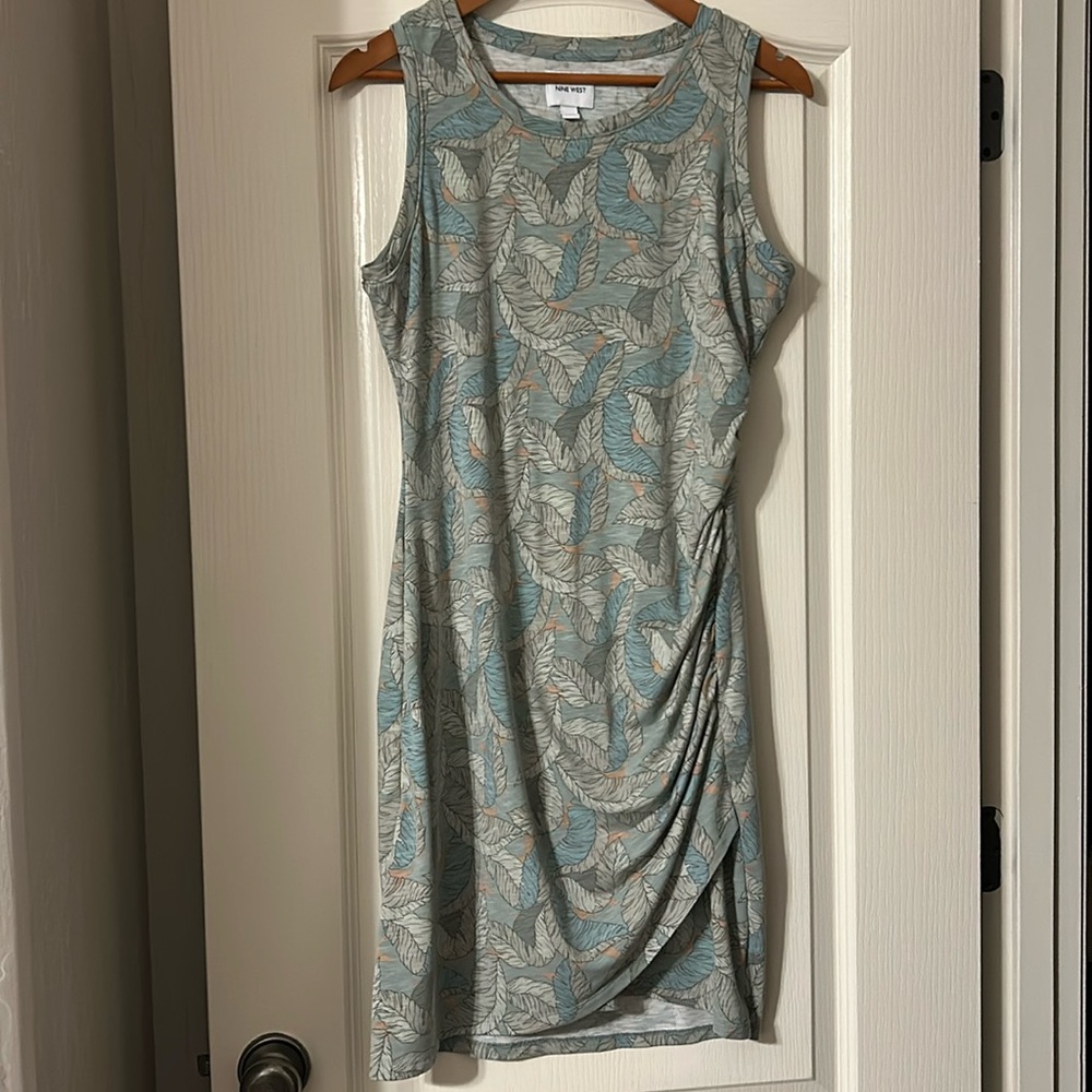 Nine West Green Spring Leafy Knit Dress